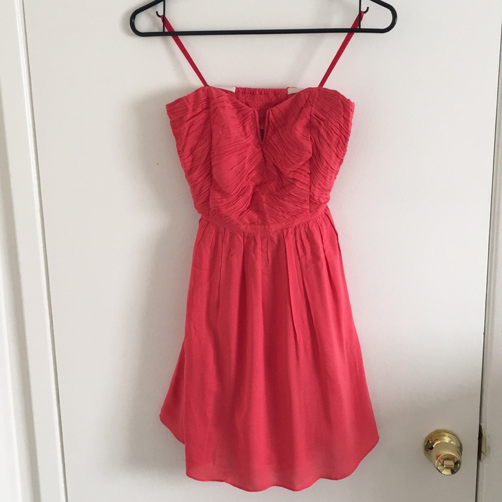 Kimchi Blue strapless mini dress in coral